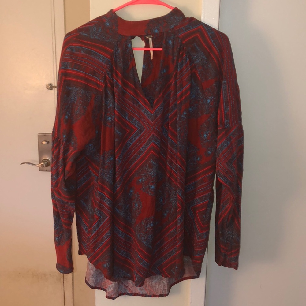 Red Free People Tunic Top